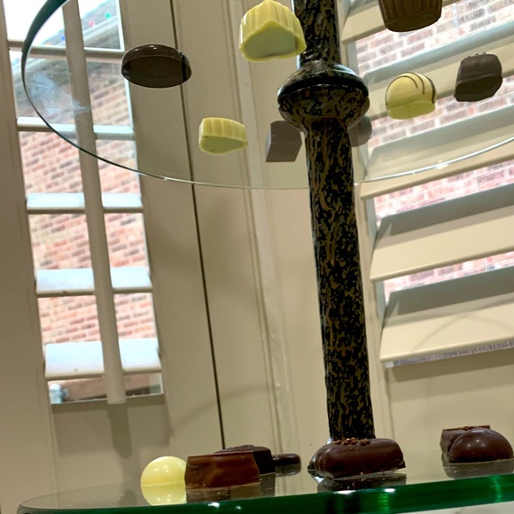 Like New double tiered glass cupcake quiche hors d'oeuvre stand +perching branch - Picture 5 of 8